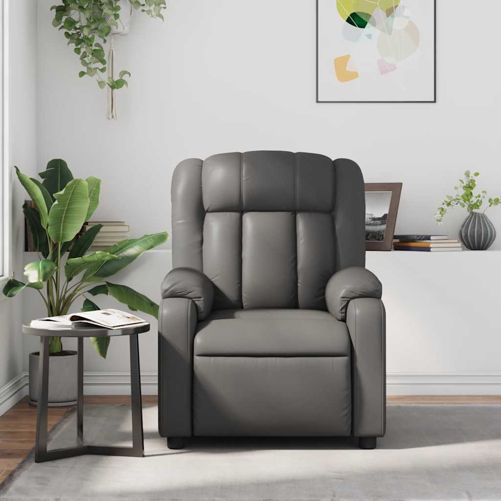 Fauteuil de massage inclinable Gris Similicuir - XIOS