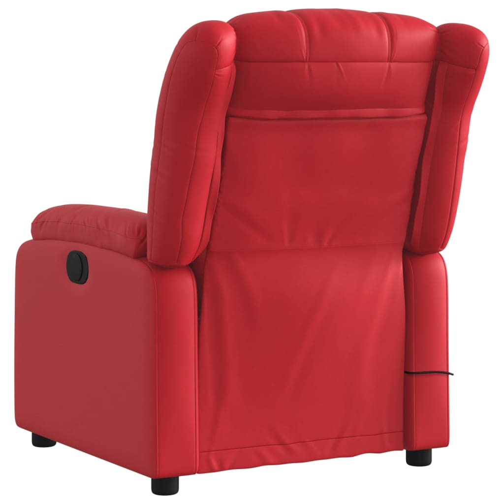 Fauteuil de massage inclinable rouge similicuir