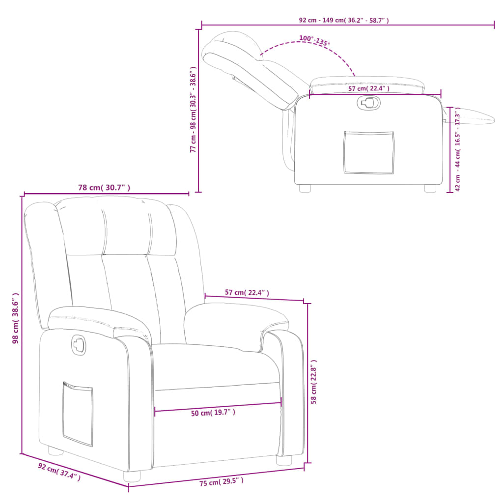 Fauteuil inclinable Noir Tissu - XIOS