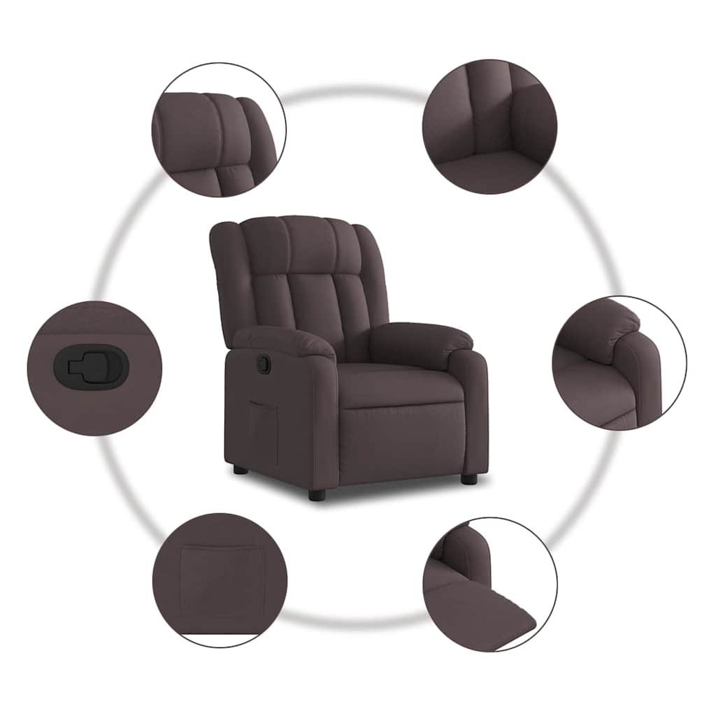 Fauteuil inclinable Marron foncé Tissu - XIOS