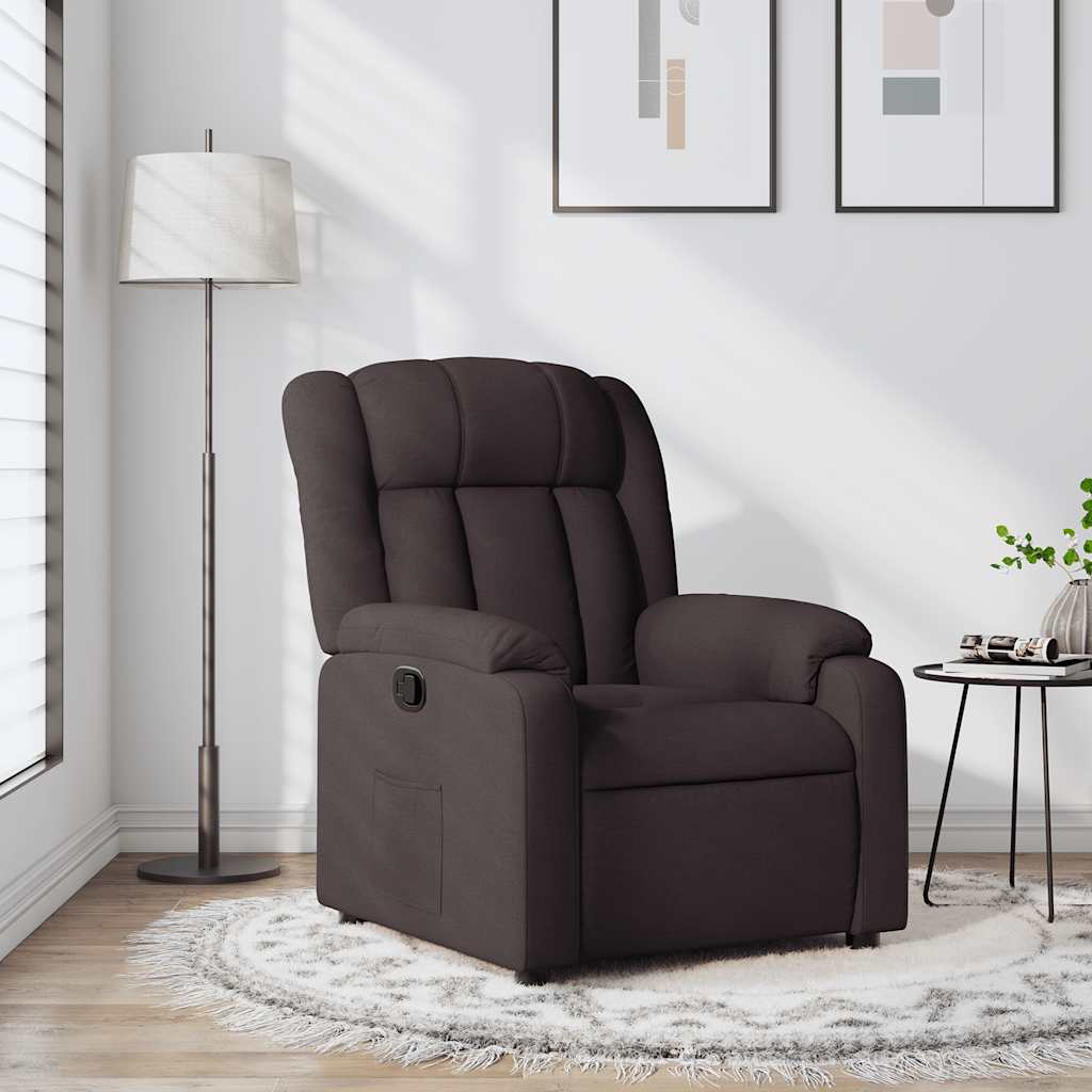 Fauteuil inclinable Marron foncé Tissu - XIOS