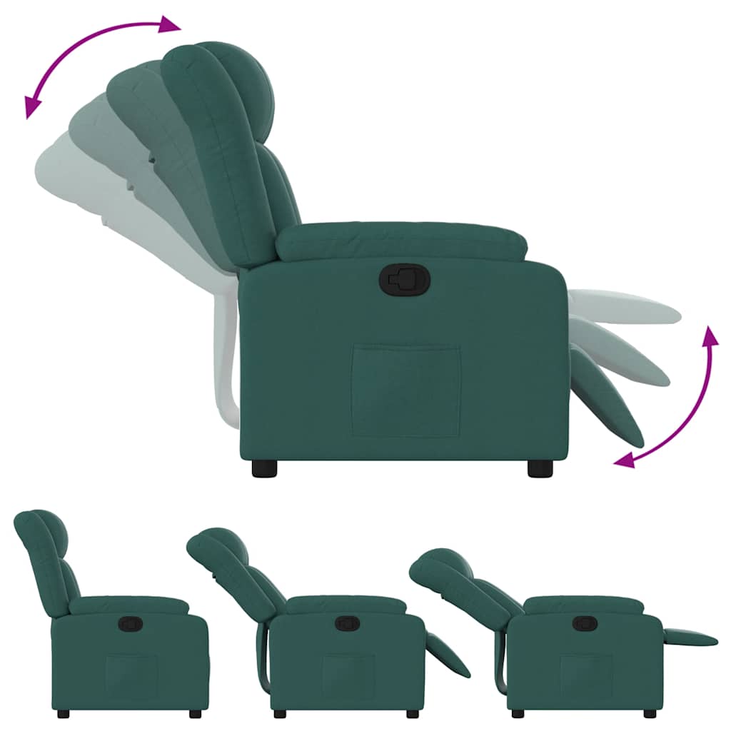 Fauteuil inclinable Vert foncé Tissu - XIOS