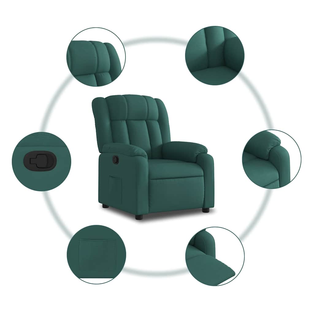 Fauteuil inclinable Vert foncé Tissu - XIOS