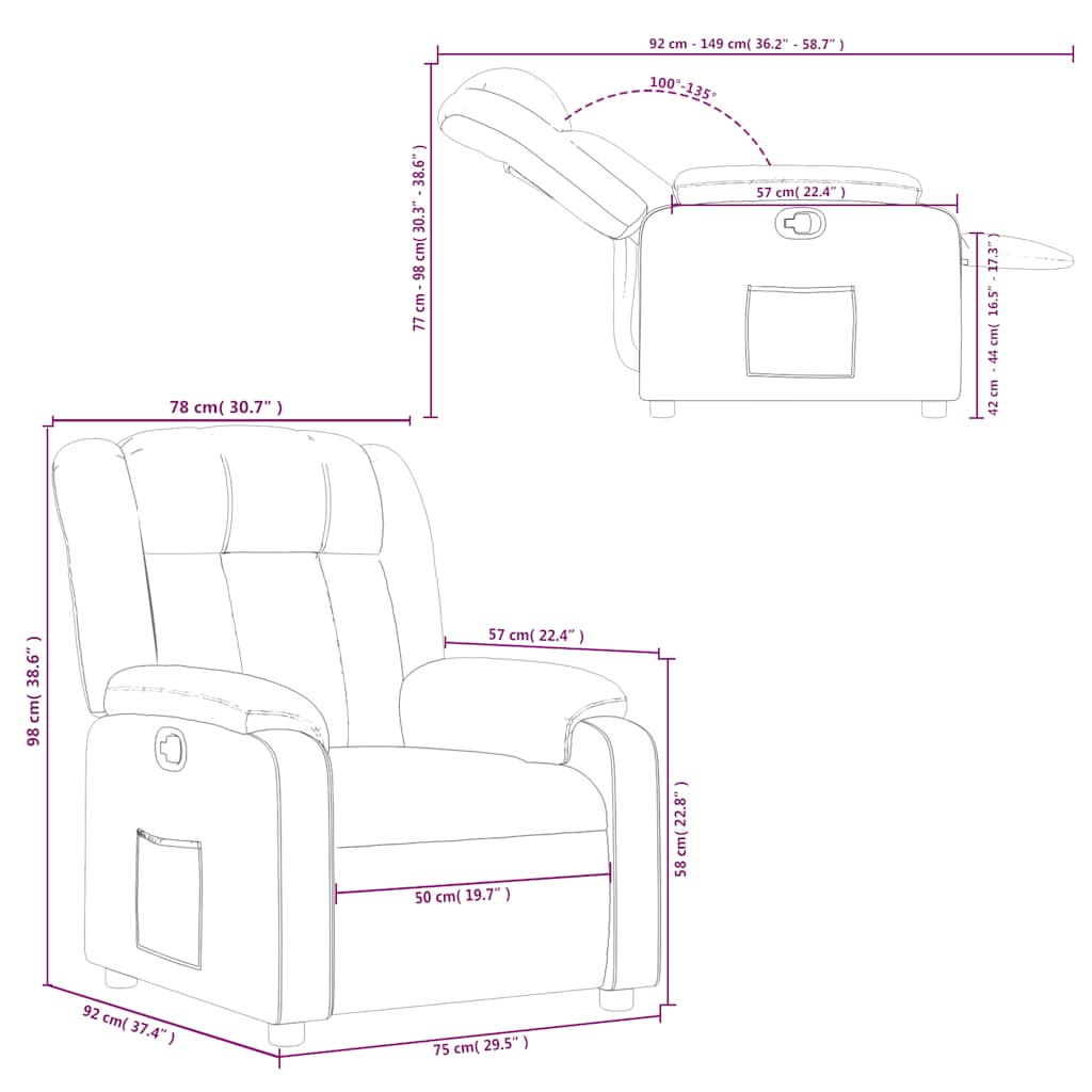 Fauteuil inclinable Vert foncé Tissu - XIOS