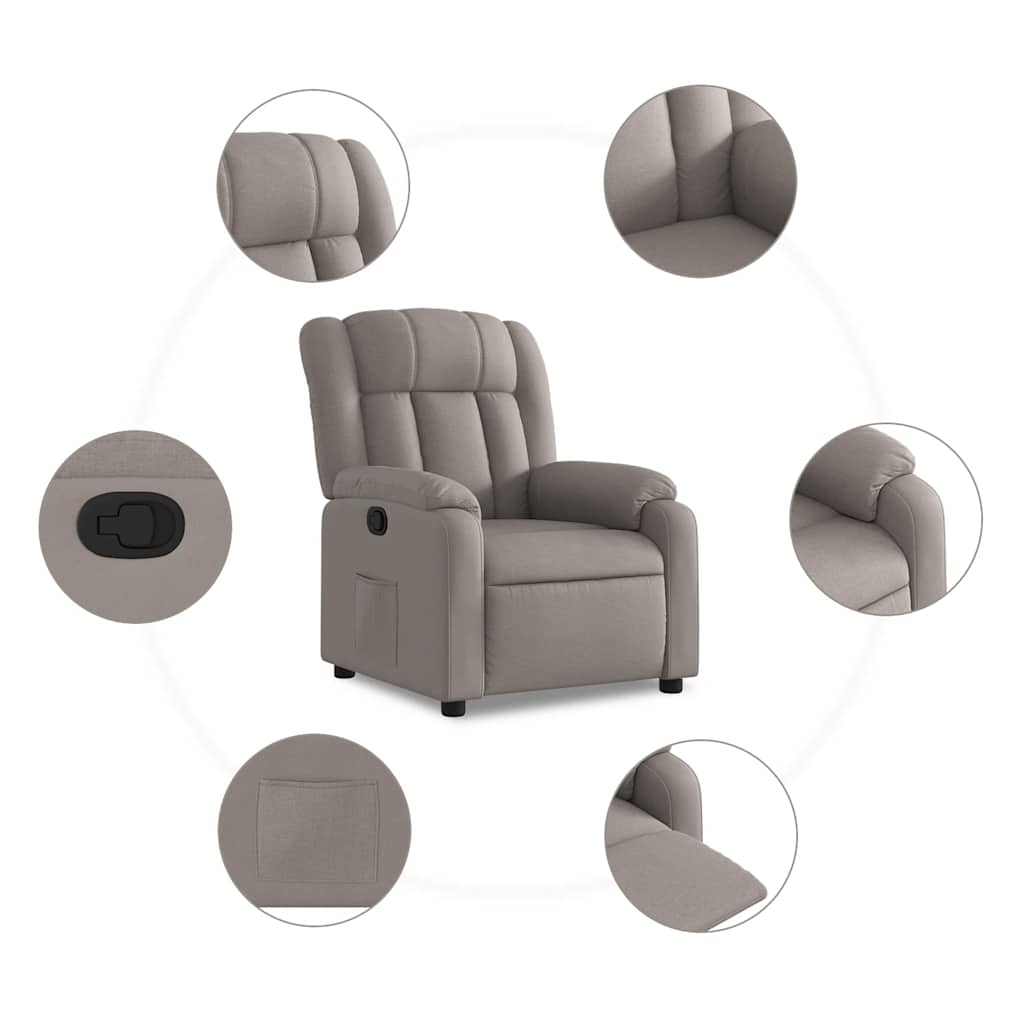 Fauteuil inclinable Taupe Tissu - XIOS