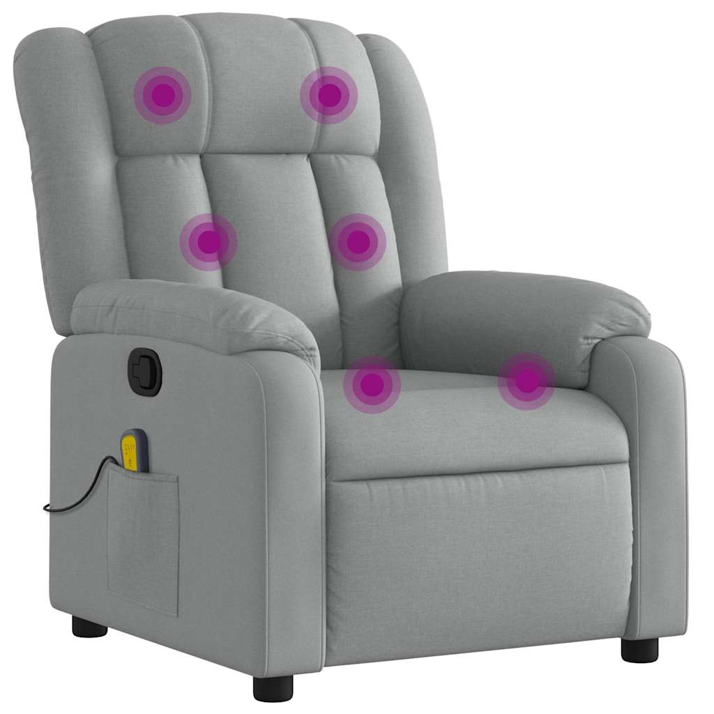 Fauteuil de massage inclinable Gris clair Tissu - XIOS
