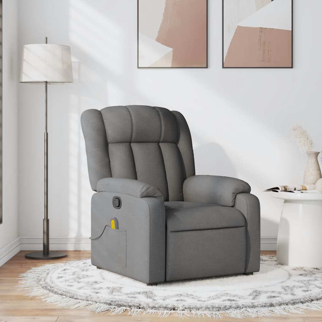 Fauteuil de massage inclinable Gris foncé Tissu - XIOS