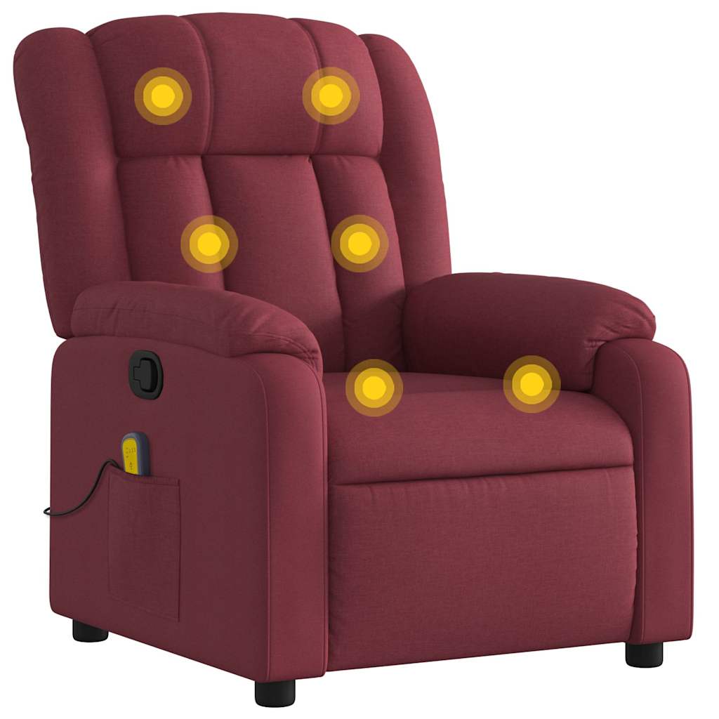 Fauteuil de massage inclinable Rouge bordeaux Tissu - XIOS