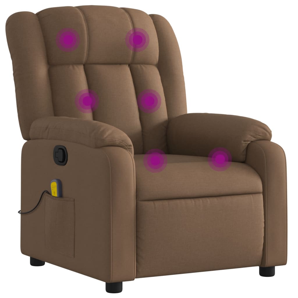 Fauteuil de massage inclinable Marron Tissu - XIOS