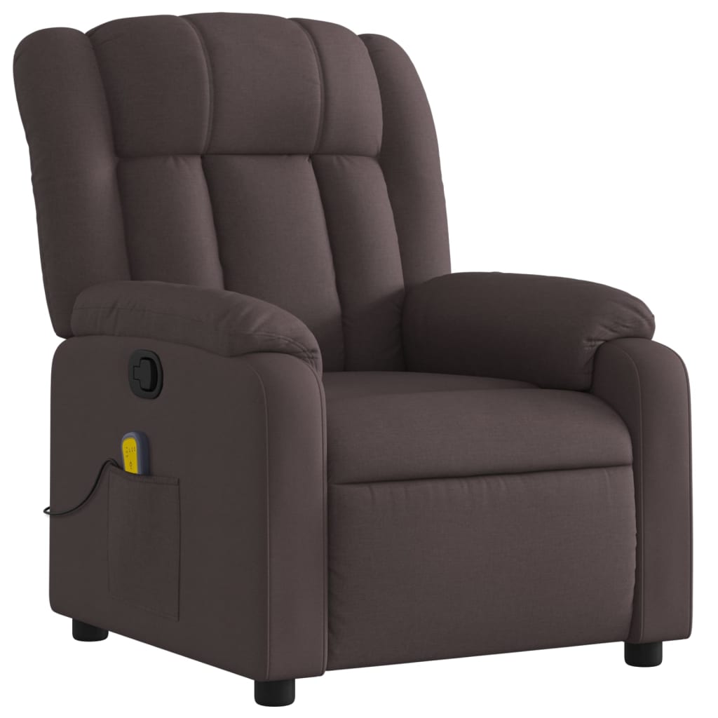 Fauteuil de massage inclinable Marron foncé Tissu - XIOS