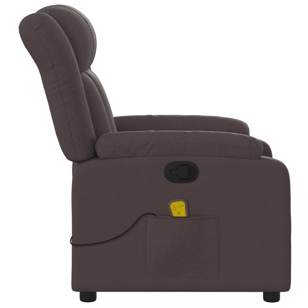 Fauteuil de massage inclinable Marron foncé Tissu - XIOS