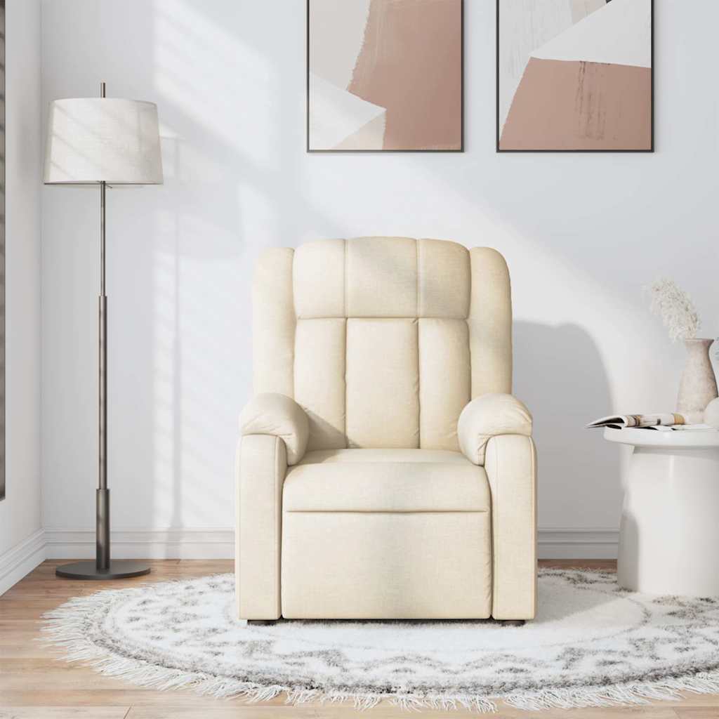 Fauteuil de massage inclinable Crème Tissu - XIOS