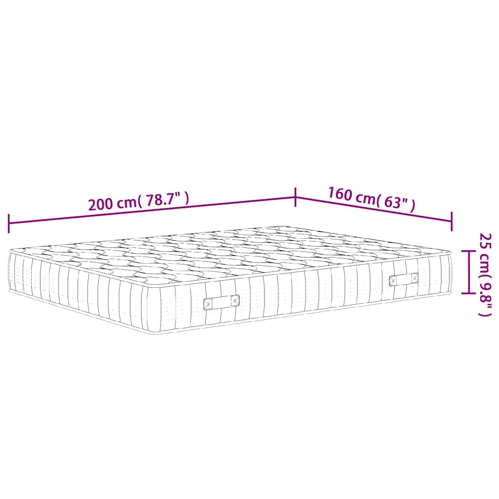 Matelas à ressorts ensachés dureté moyenne 160x200 cm - XIOS