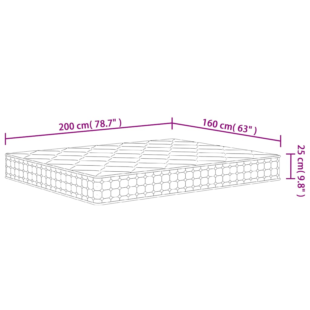 Matelas à ressorts ensachés dureté moyenne 160x200 cm - XIOS