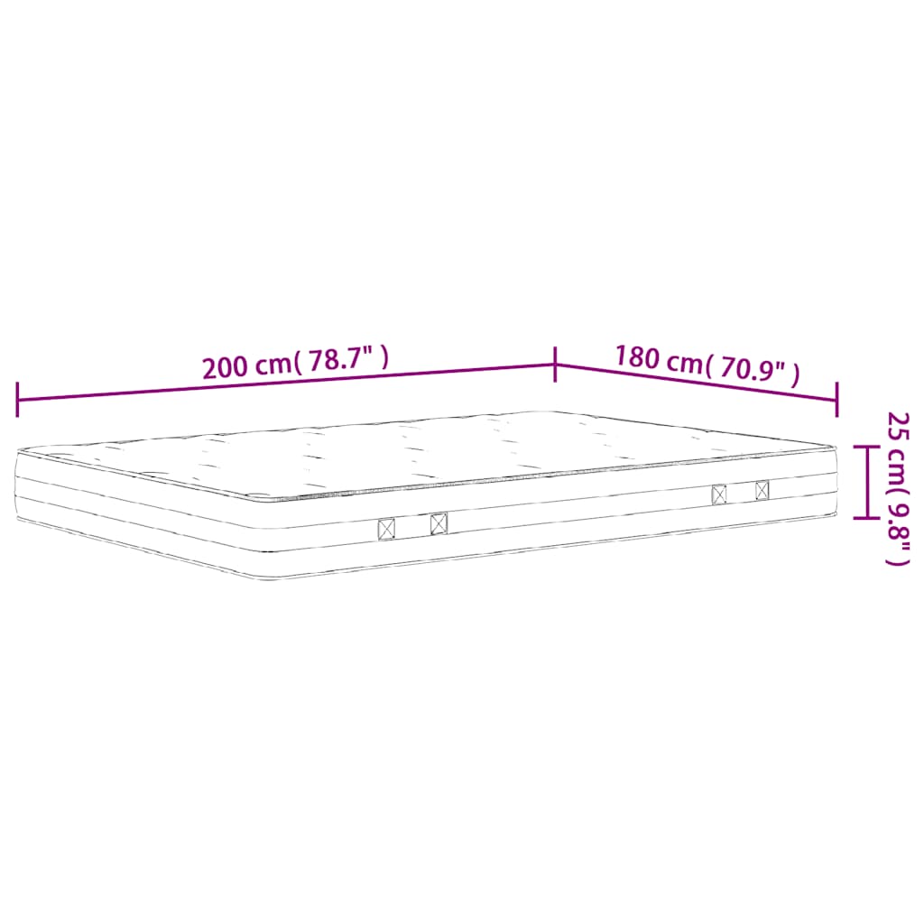 Matelas à ressorts ensachés dureté moyenne 180x200 cm - XIOS