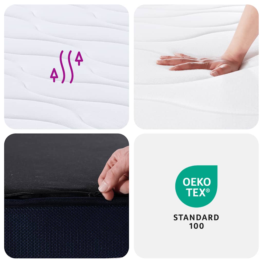 Matelas à ressorts ensachés dureté moyenne 200x200 cm