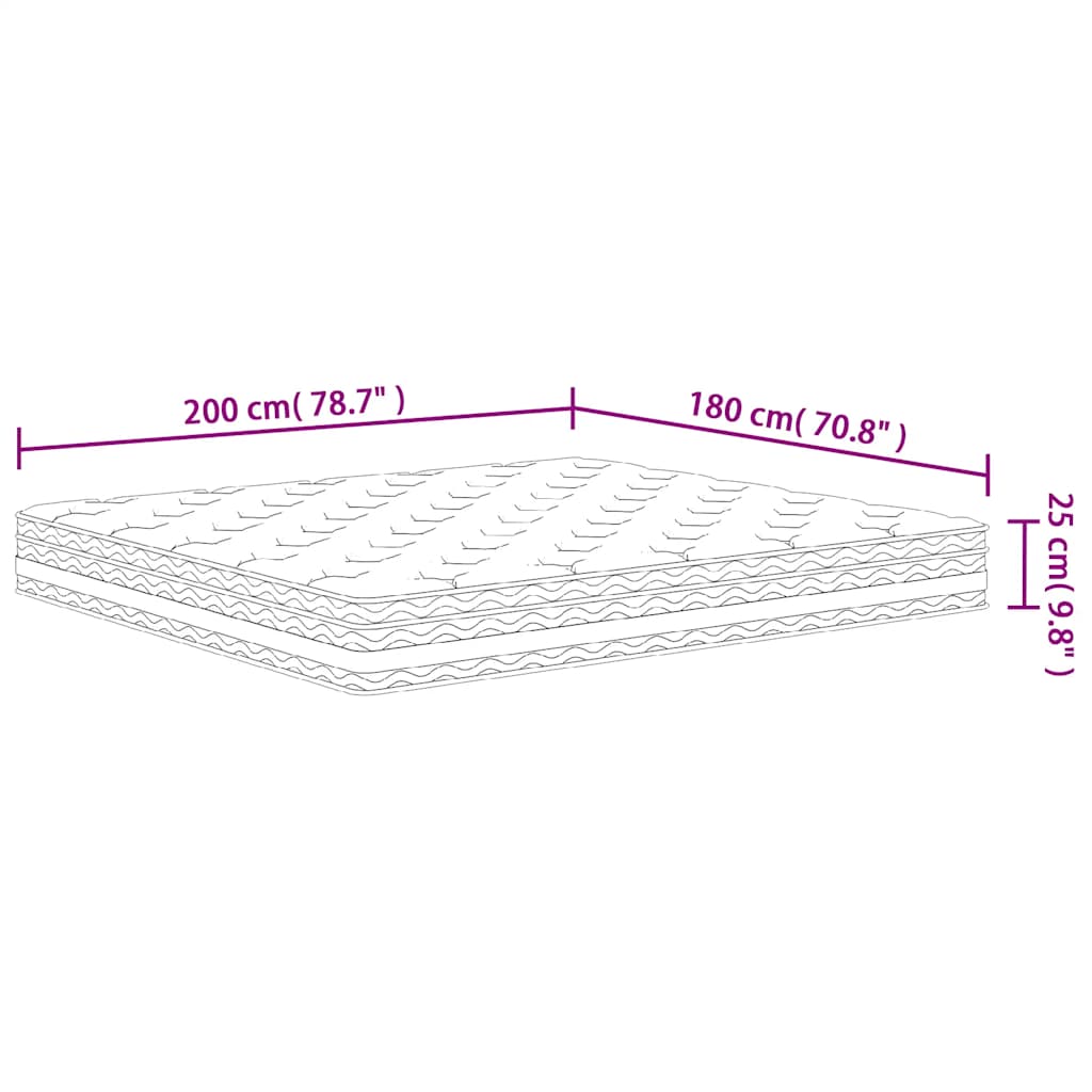 Matelas à ressorts ensachés moyen 180x200 cm - XIOS