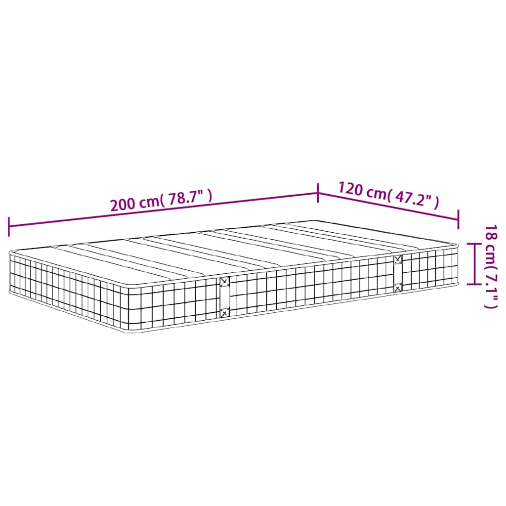 Matelas à ressorts bonnell moyen 120x200 cm - XIOS