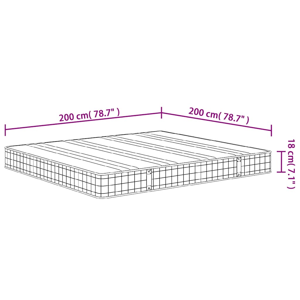 Matelas à ressorts bonnell moyen 200x200 cm - XIOS