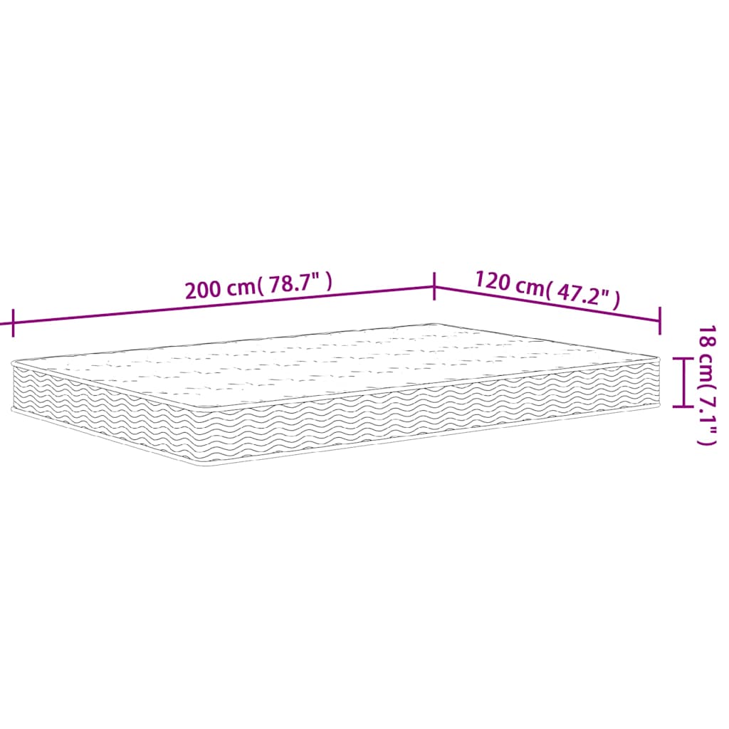 Matelas à ressorts bonnell moyen 120x200 cm - XIOS