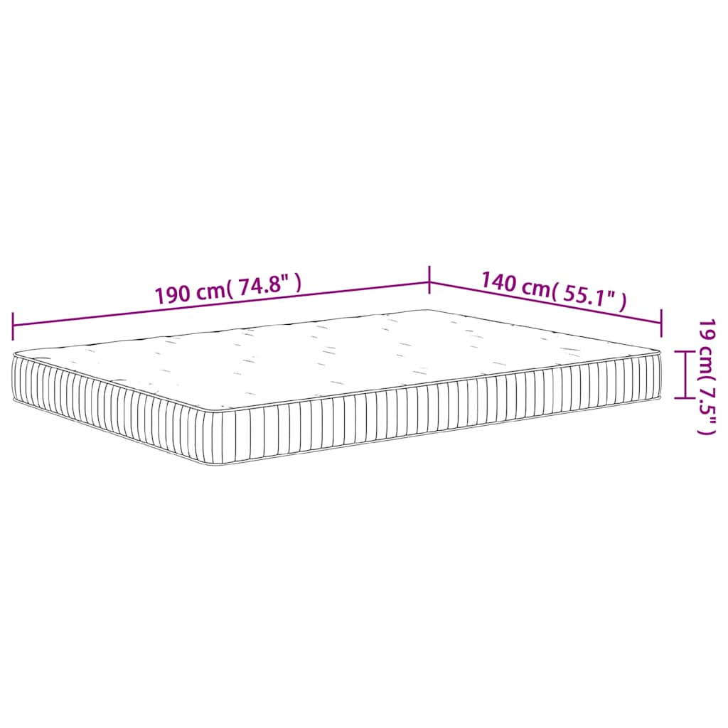 Matelas à ressorts ensachés moyen 140x190 cm