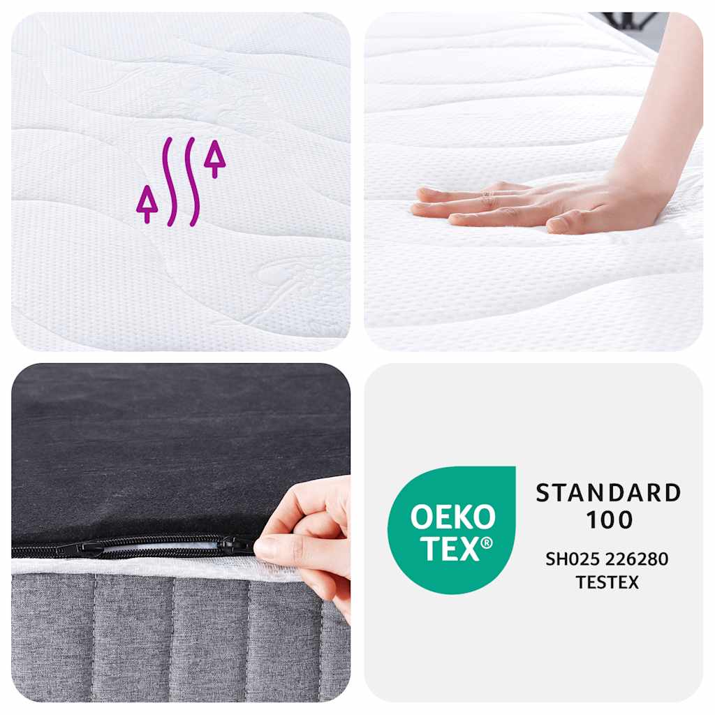 Matelas à ressorts ensachés moyen 200x200 cm - XIOS