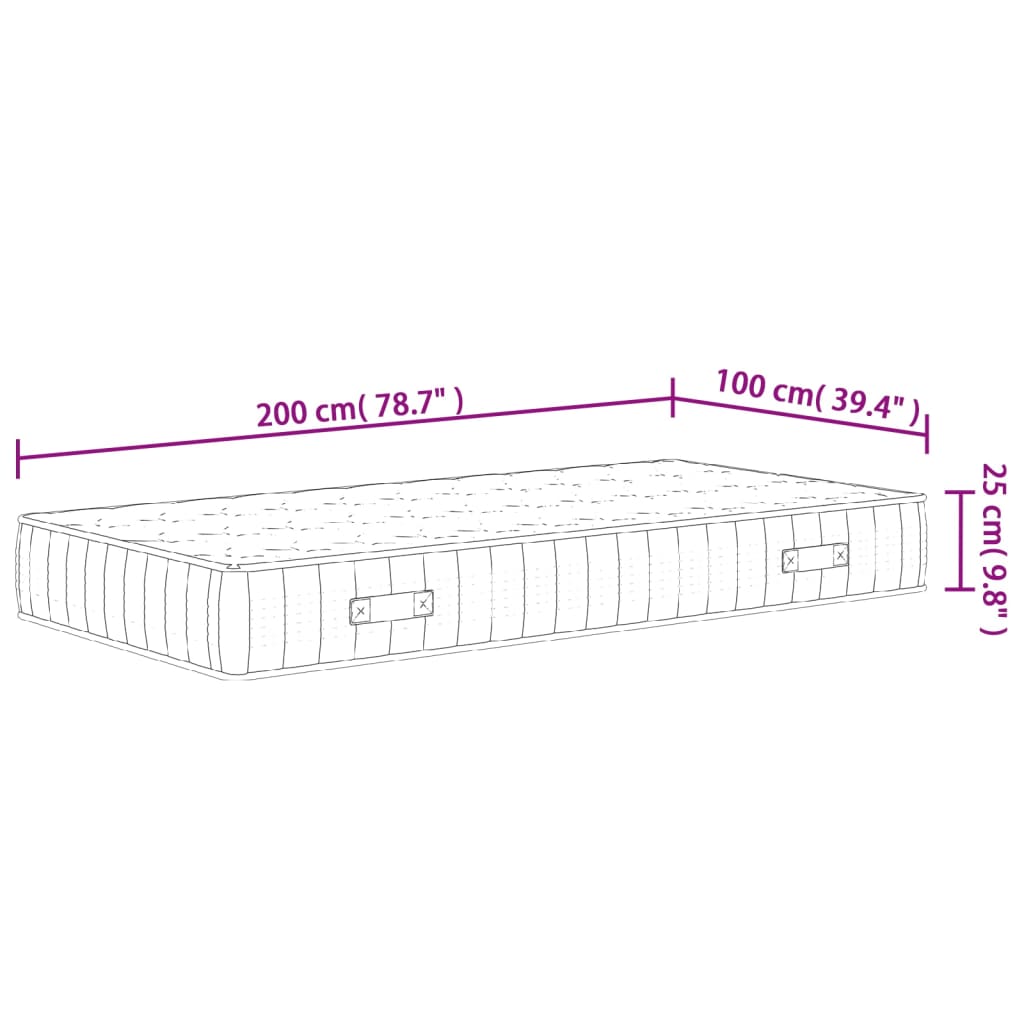 Matelas à ressorts ensachés dureté moyenne 100x200 cm - XIOS