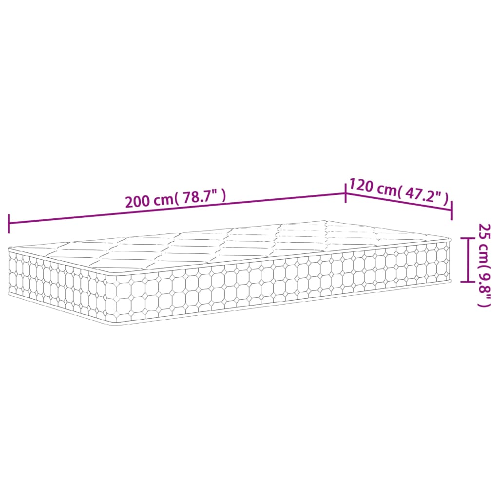 Matelas à ressorts ensachés dureté moyenne 120x200 cm - XIOS