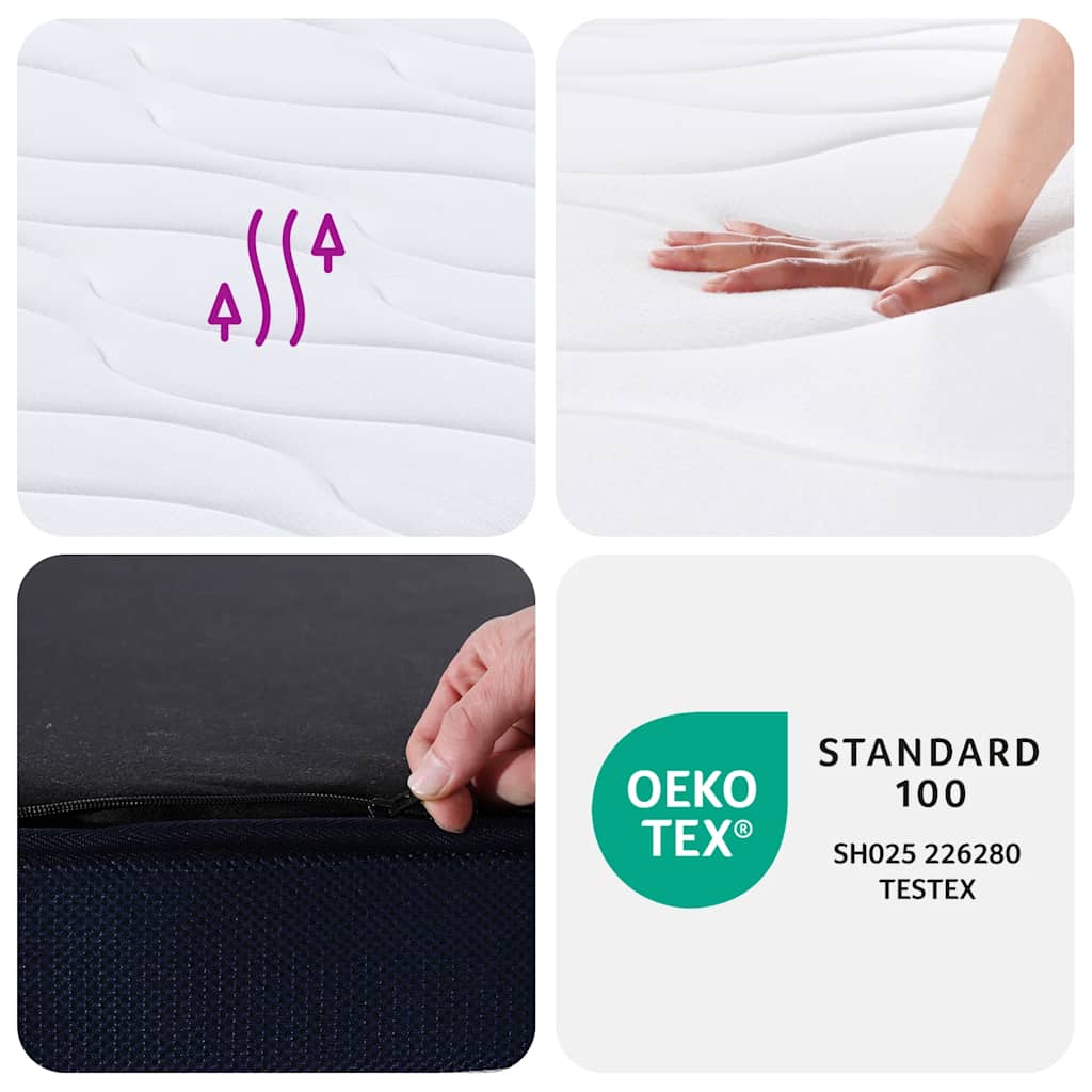 Matelas à ressorts ensachés dureté moyenne 140x190 cm - XIOS
