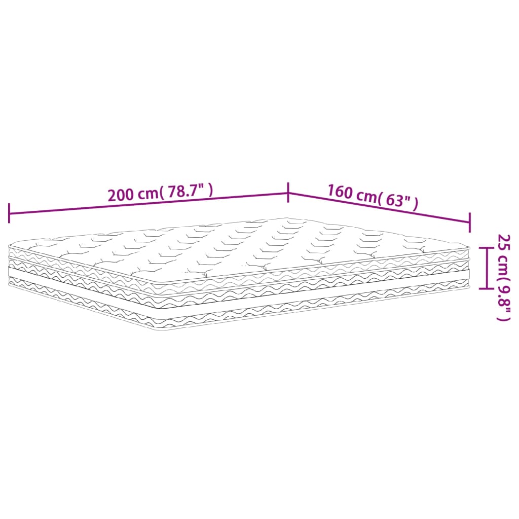 Matelas à ressorts ensachés moyen 160x200 cm - XIOS