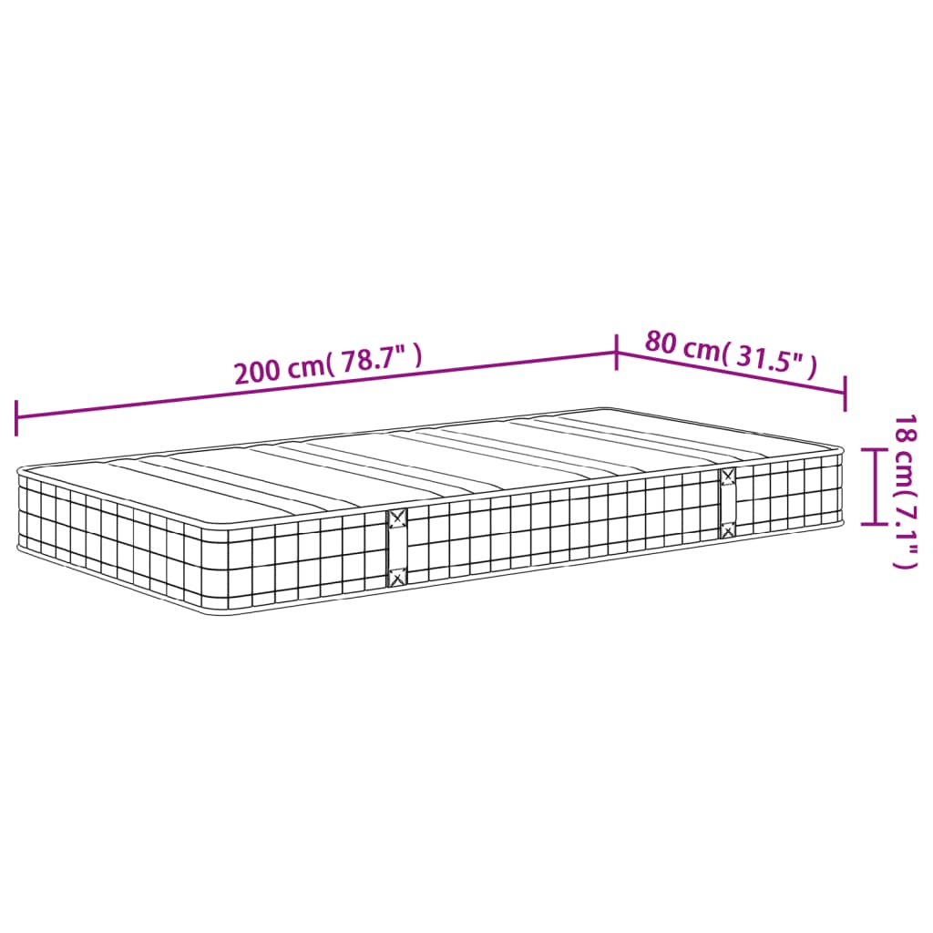 Matelas à ressorts bonnell moyen 80x200 cm - XIOS