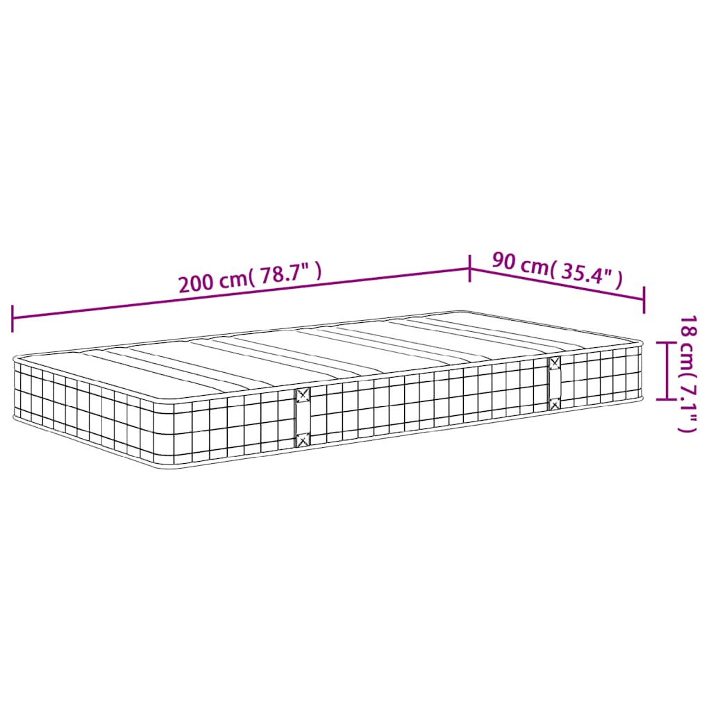 Matelas à ressorts bonnell moyen 90x200 cm - XIOS