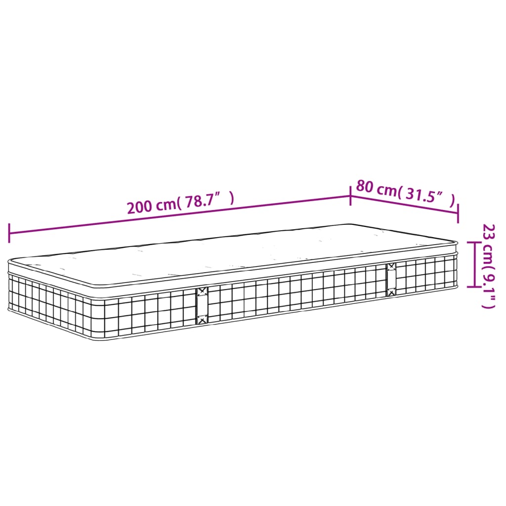 Matelas à ressorts bonnell moyen 80x200 cm - XIOS