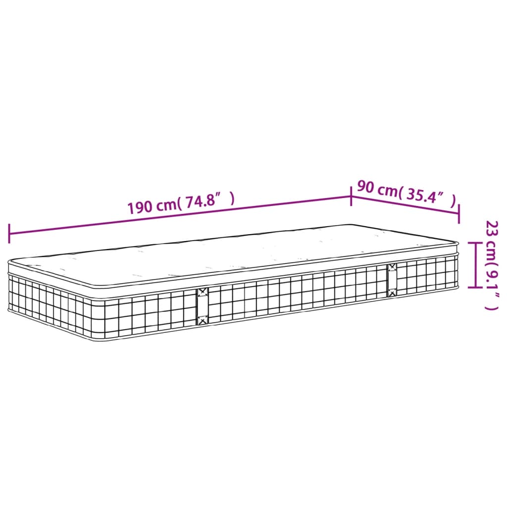 Matelas à ressorts bonnell moyen 90x190 cm - XIOS