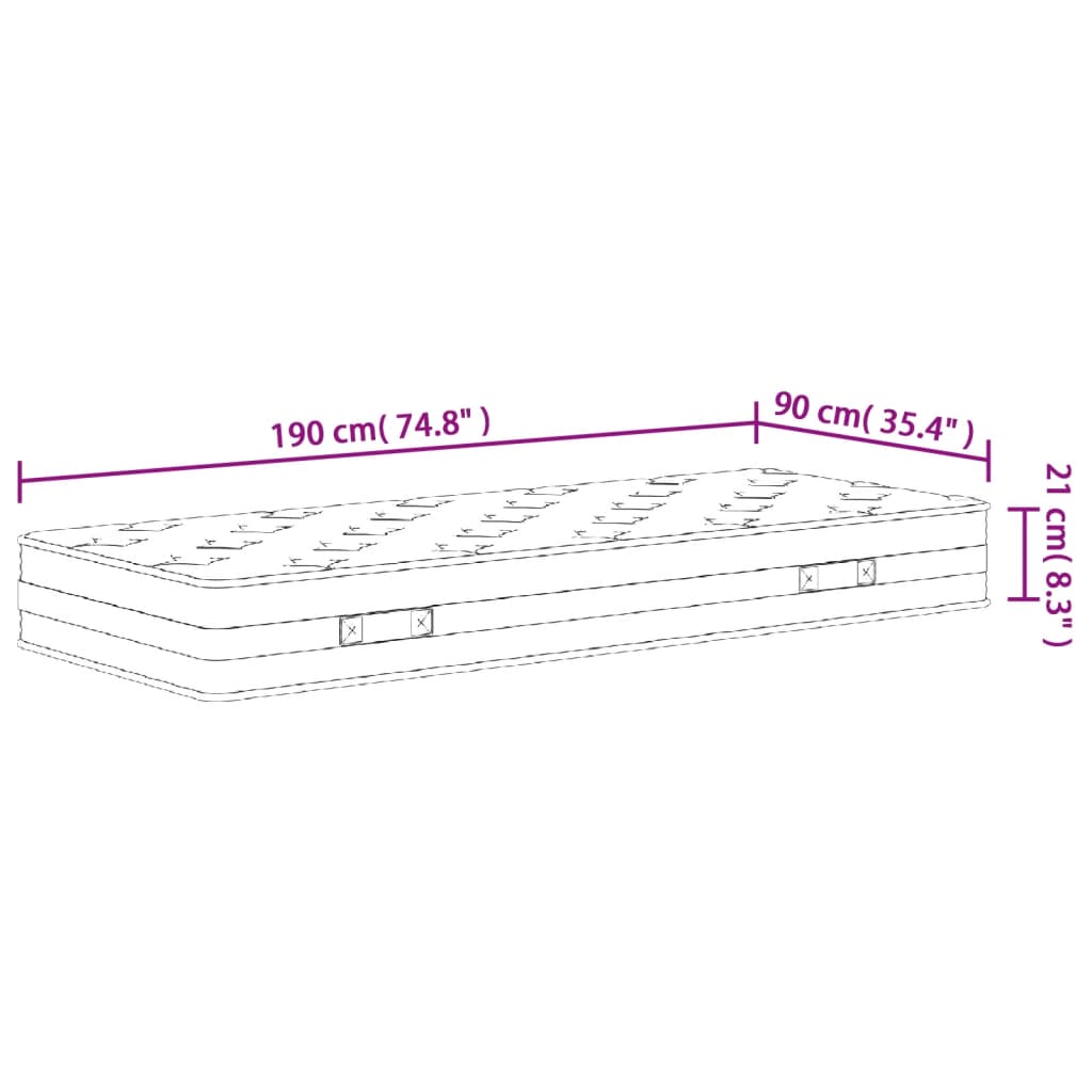 Matelas à ressorts bonnell moyen 90x190 cm - XIOS