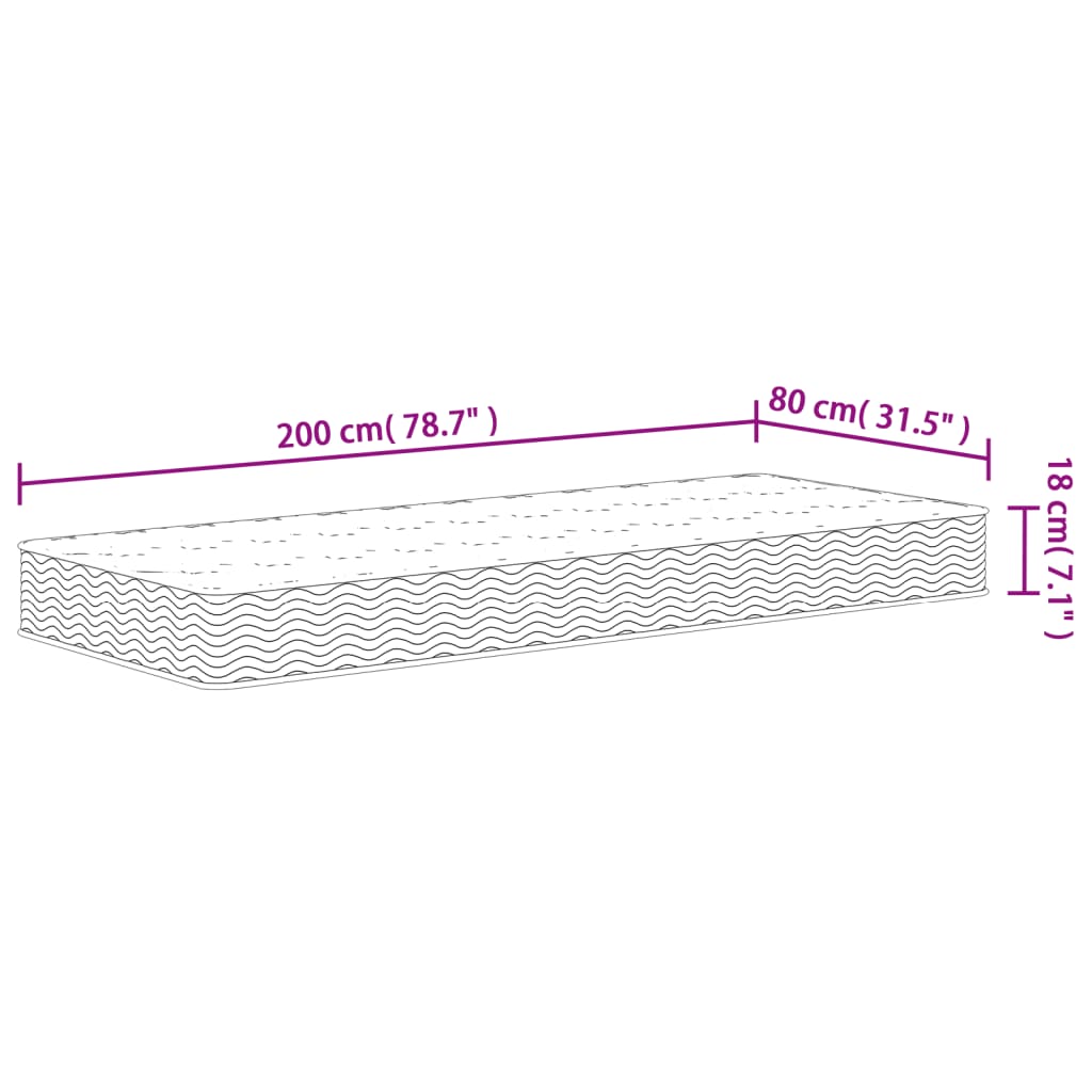 Matelas à ressorts bonnell moyen 80x200 cm - XIOS