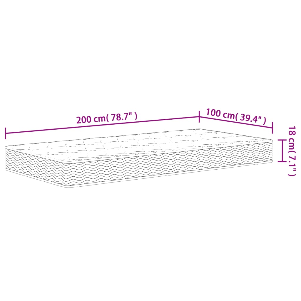 Matelas à ressorts bonnell moyen 100x200 cm - XIOS