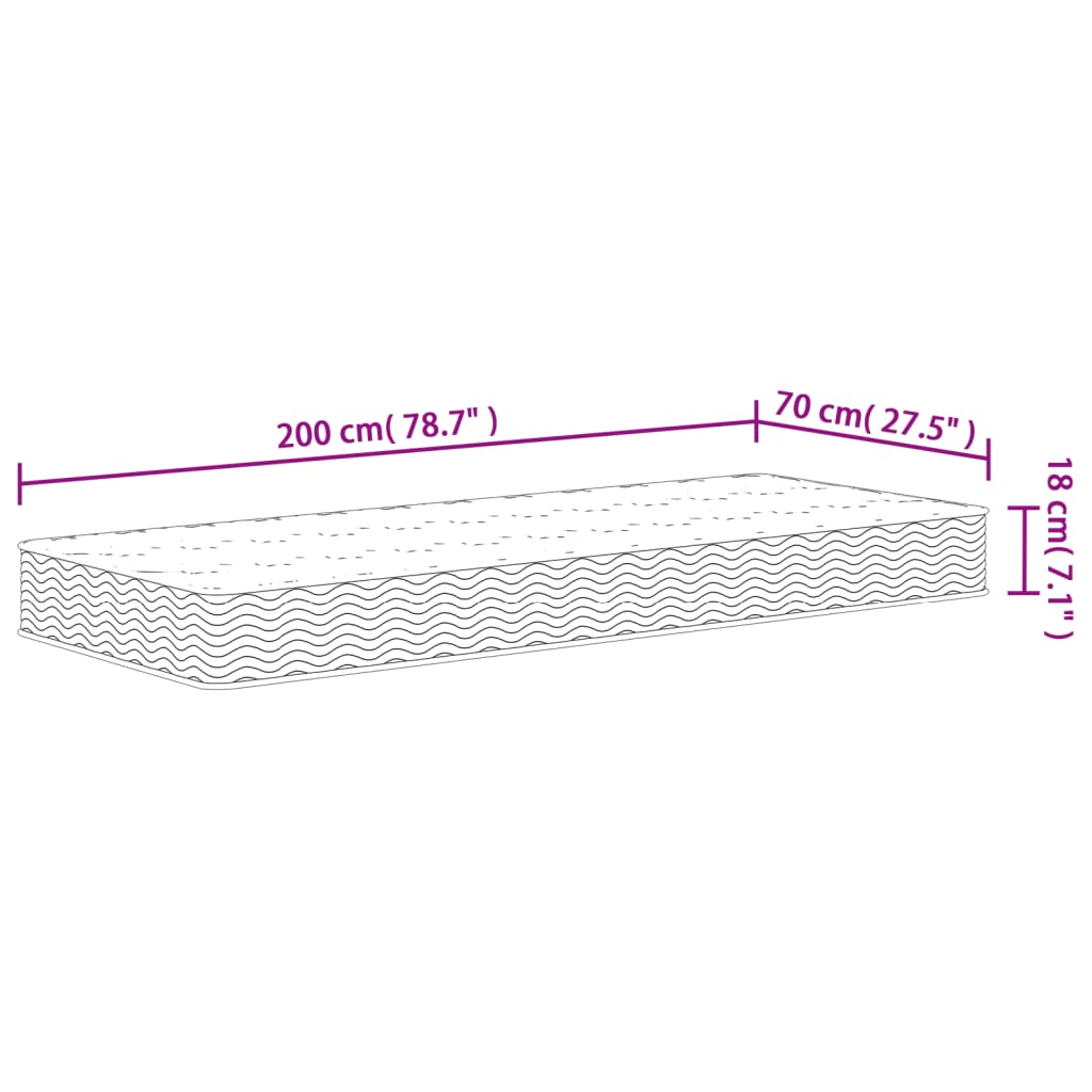 Matelas à ressorts bonnell moyen 70x200 cm - XIOS