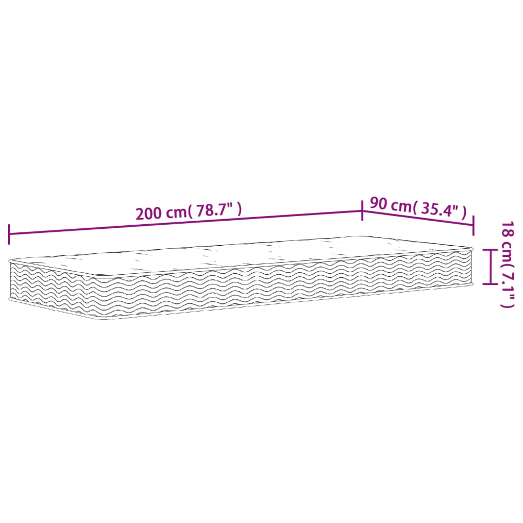 Matelas à ressorts bonnell moyen 90x200 cm - XIOS