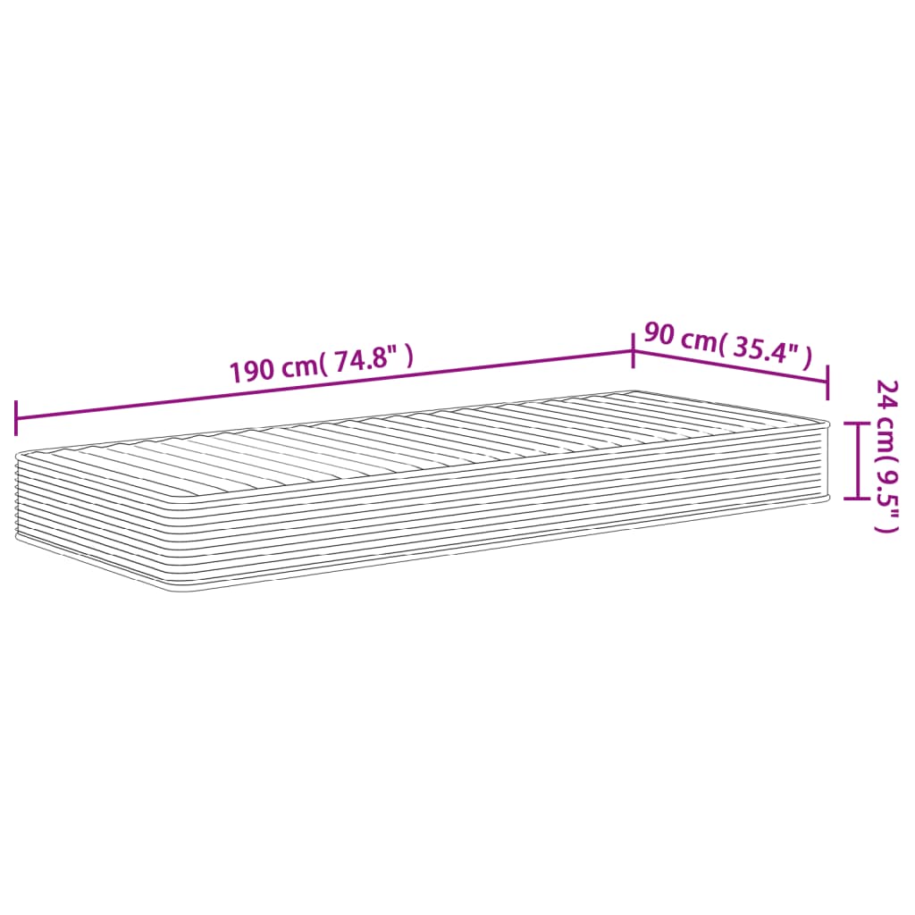 Matelas en mousse moyennement doux 90x190 cm - XIOS