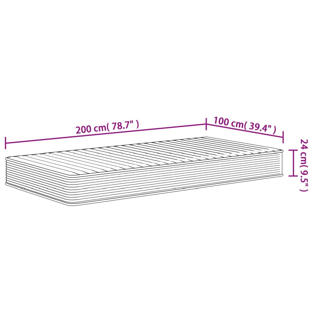 Matelas en mousse moyennement doux 100x200 cm - XIOS