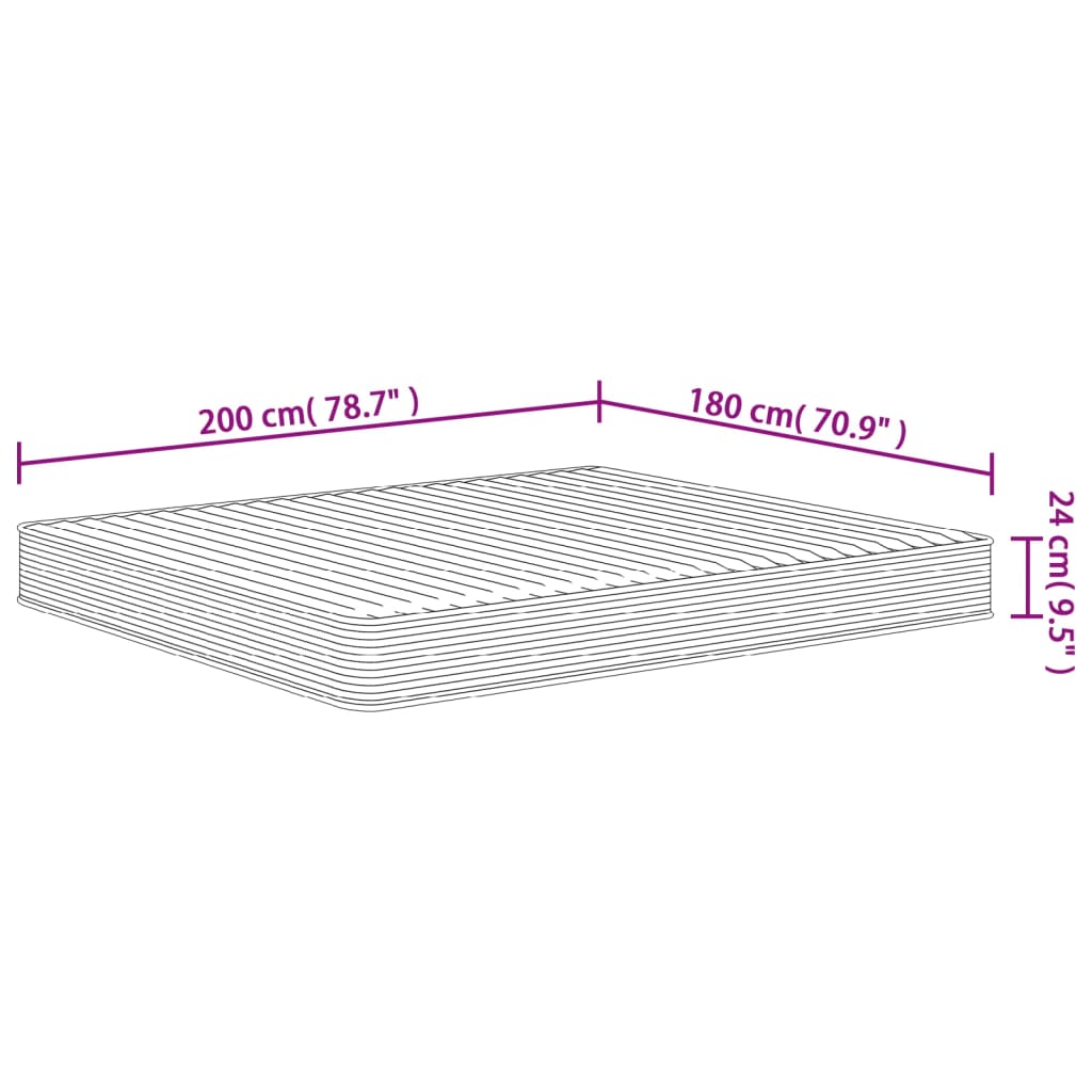 Matelas en mousse moyennement doux 180x200 cm