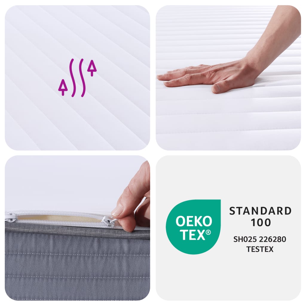 Matelas en mousse moyennement doux 200x200 cm - XIOS