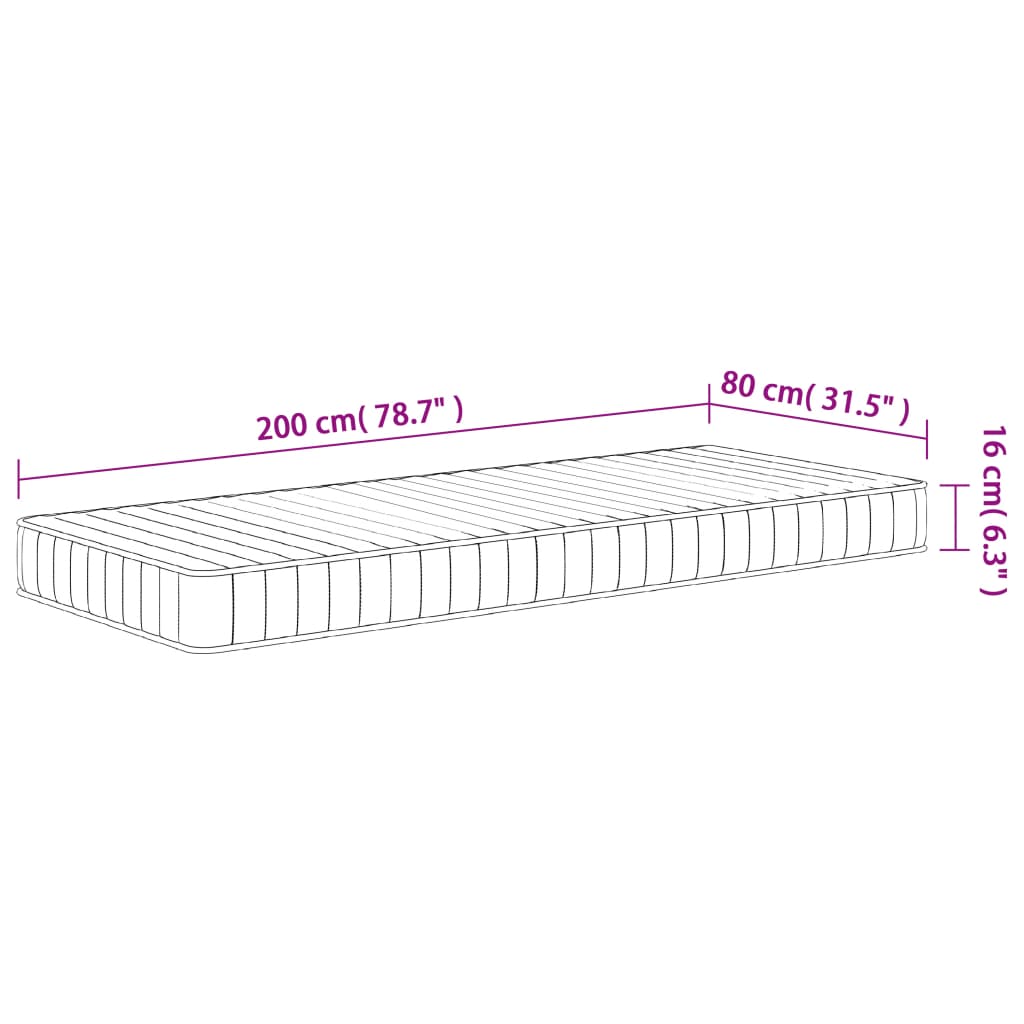 Matelas en mousse moyennement doux 80x200 cm - XIOS