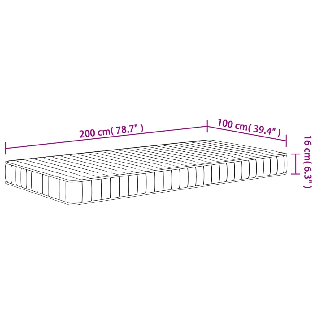 Matelas en mousse moyennement doux 100x200 cm - XIOS