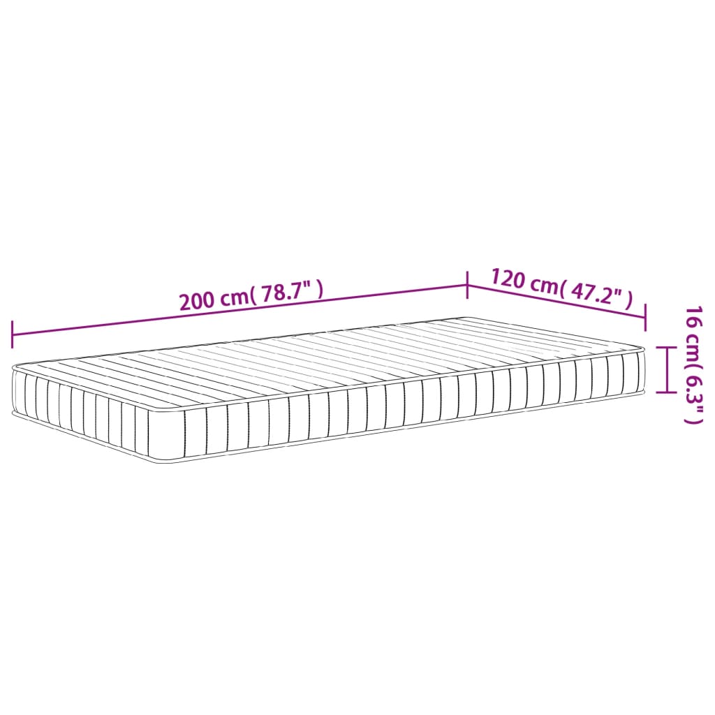 Matelas en mousse moyennement doux 120x200 cm - XIOS