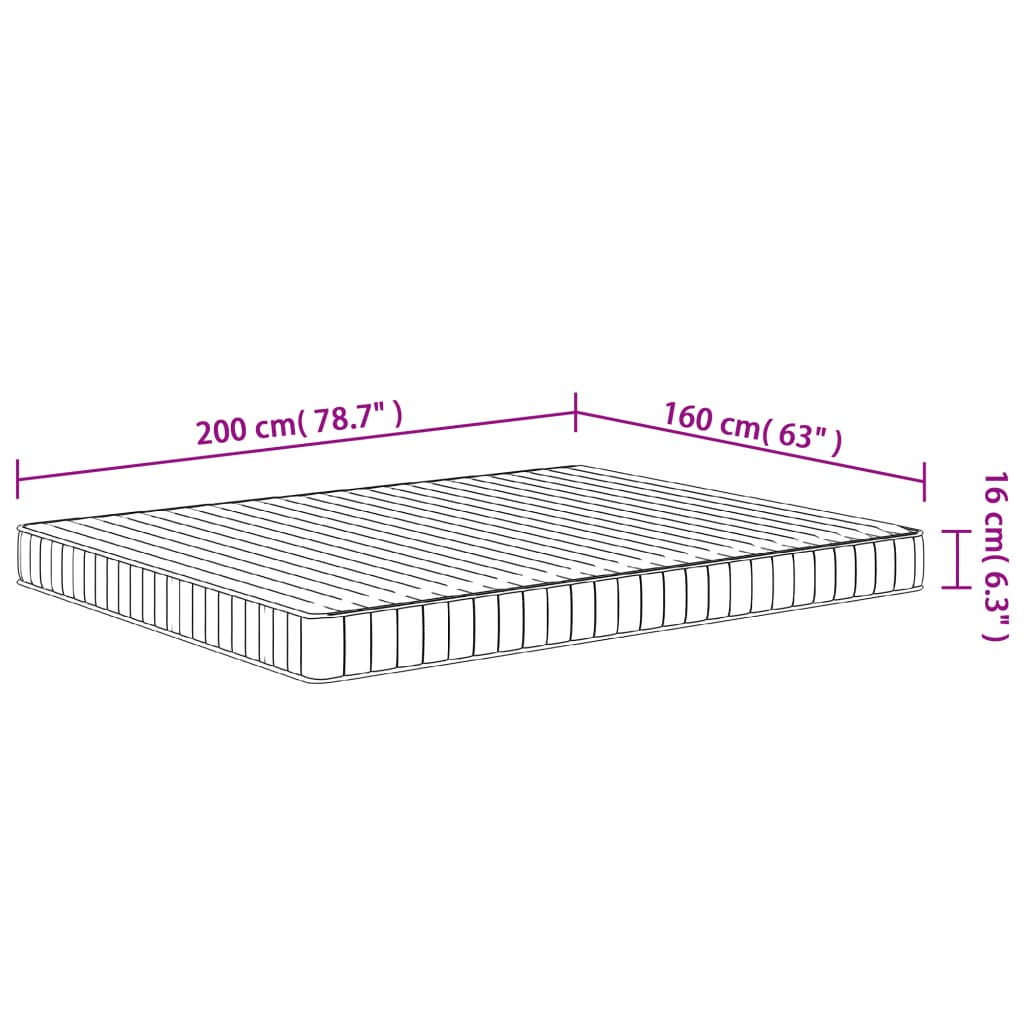 Matelas en mousse moyennement doux 160x200 cm