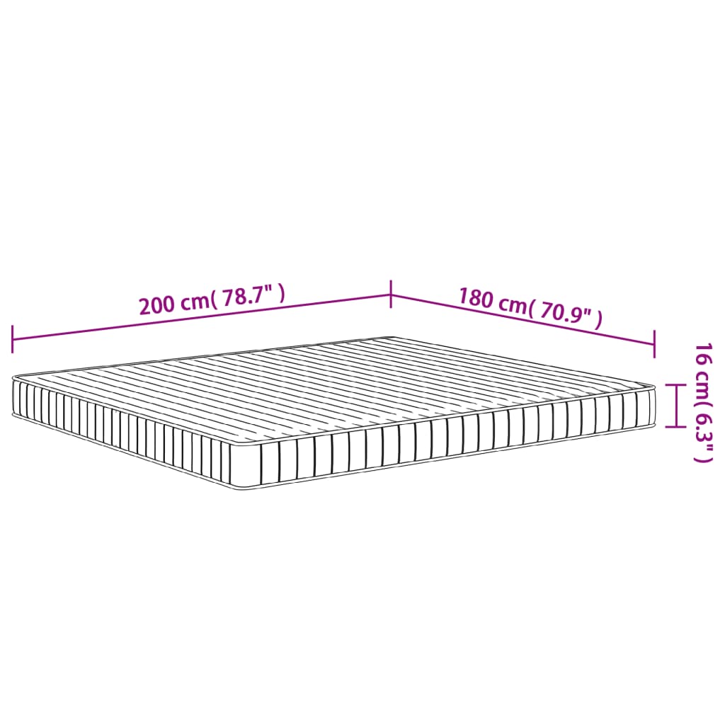 Matelas en mousse moyennement doux 180x200 cm - XIOS