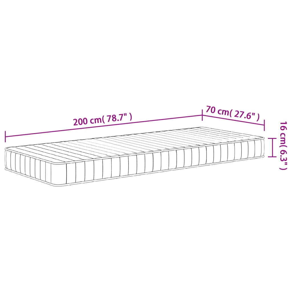 Matelas en mousse moyennement doux 70x200 cm - XIOS