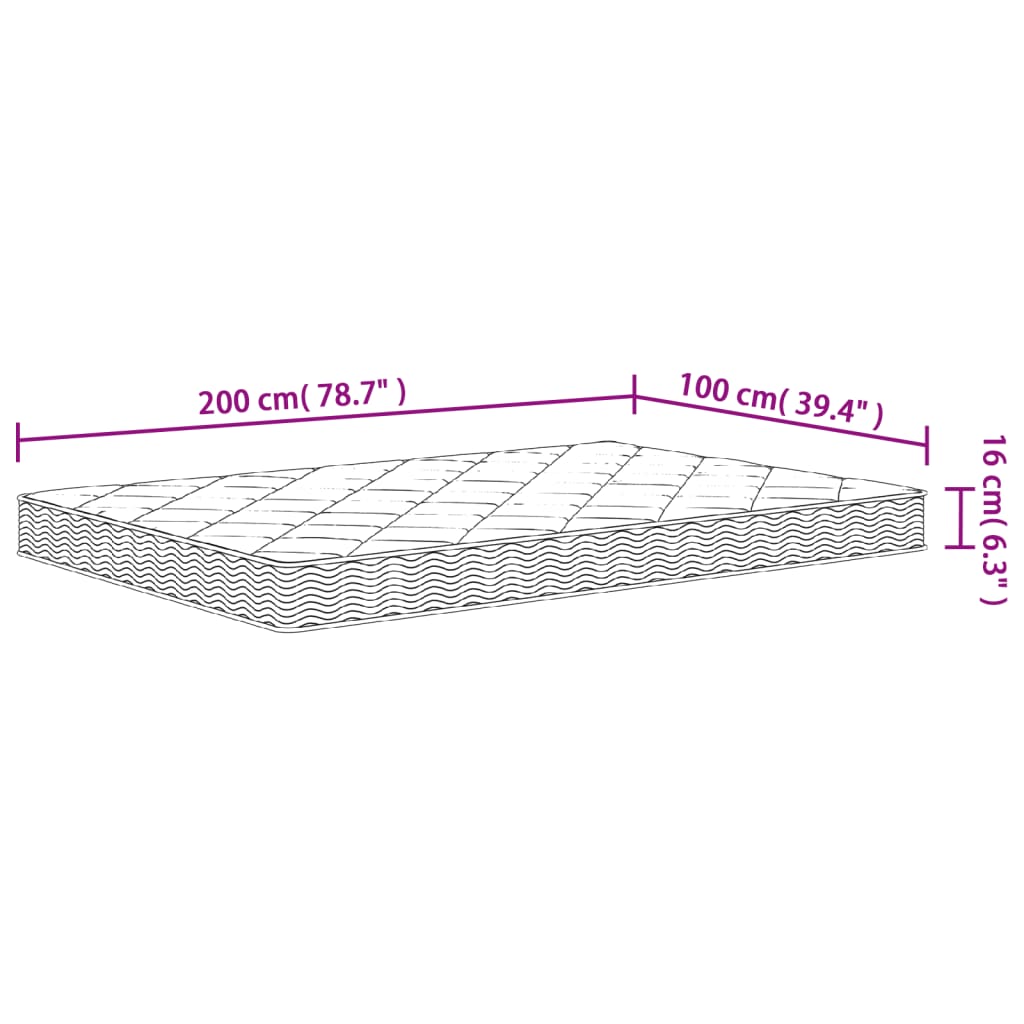 Matelas en mousse moyennement doux 100x200 cm - XIOS